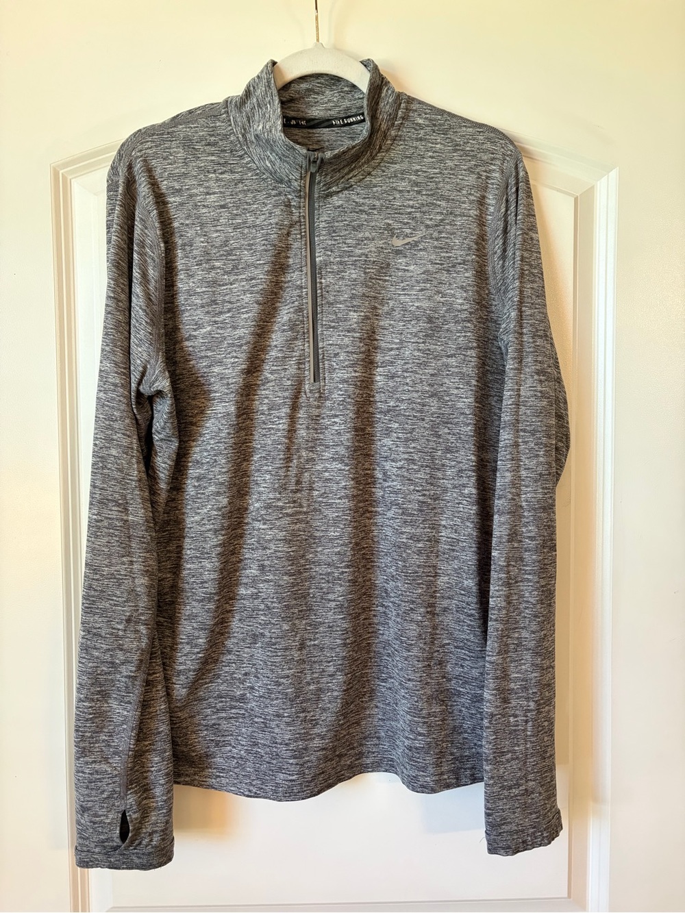 Nike Heather Gray Dri-FIT Quarter-Zip Running Top